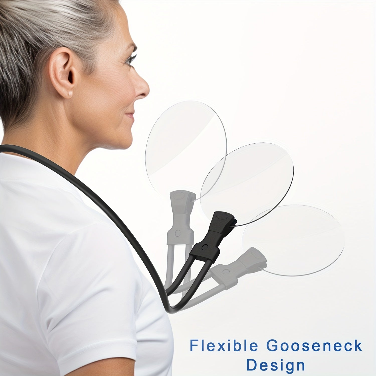 Nokmo | Hands-Free Magnifying Glass with Neck Strap - 5X Magnification for Reading