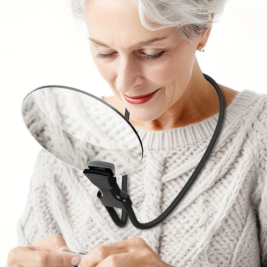Nokmo | Hands-Free Magnifying Glass with Neck Strap - 5X Magnification for Reading