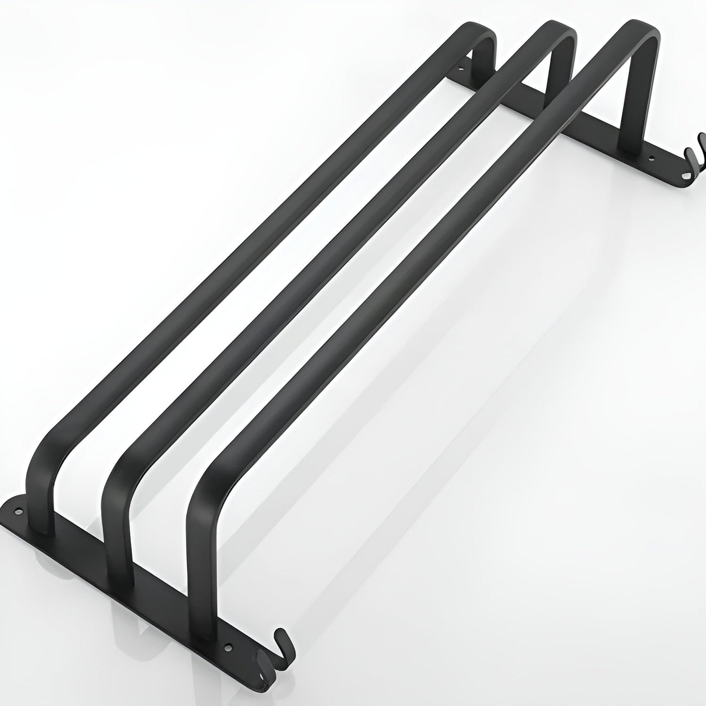 Nokmo | HangEase 3-Tier Towel Holder – Black Wall-Mounted Aluminum Rack Without Drilling