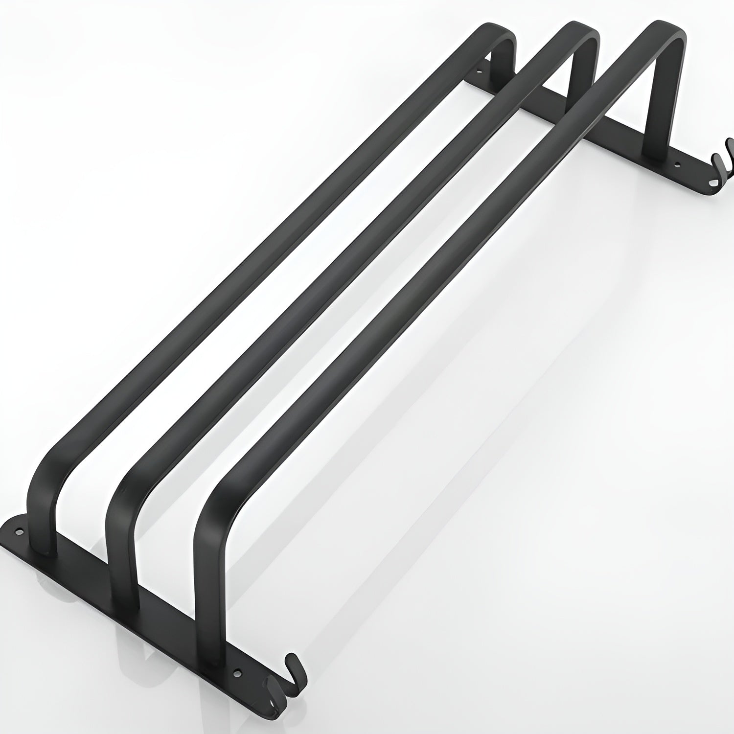 Nokmo | HangEase 3-Tier Towel Holder – Black Wall-Mounted Aluminum Rack Without Drilling