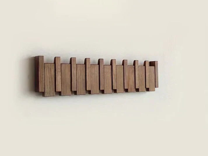 Nokmo | HarmonyCoat Piano Coat Rack | Wall Mounted with Hooks | Solid Wood