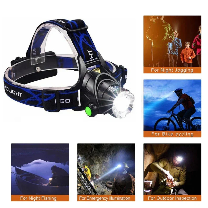 Nokmo | Headlamp | Rechargeable Waterproof Zoomable LED Headlamp