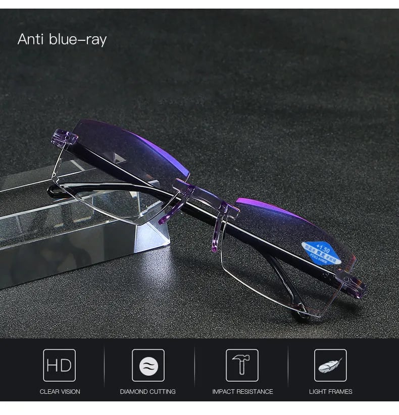 Nokmo | High Hardness Anti-Blue Progressive Distance and Near Range Dual-Use Reading Glasses