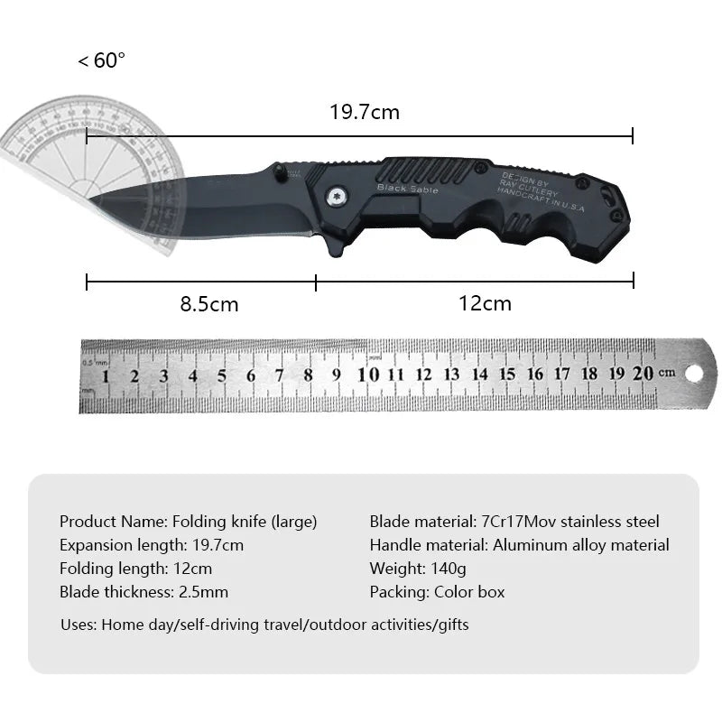 Nokmo | High Hardness Tactical Survival Knife - Outdoor Self-Defense EDC Tool for Camping & Hunting