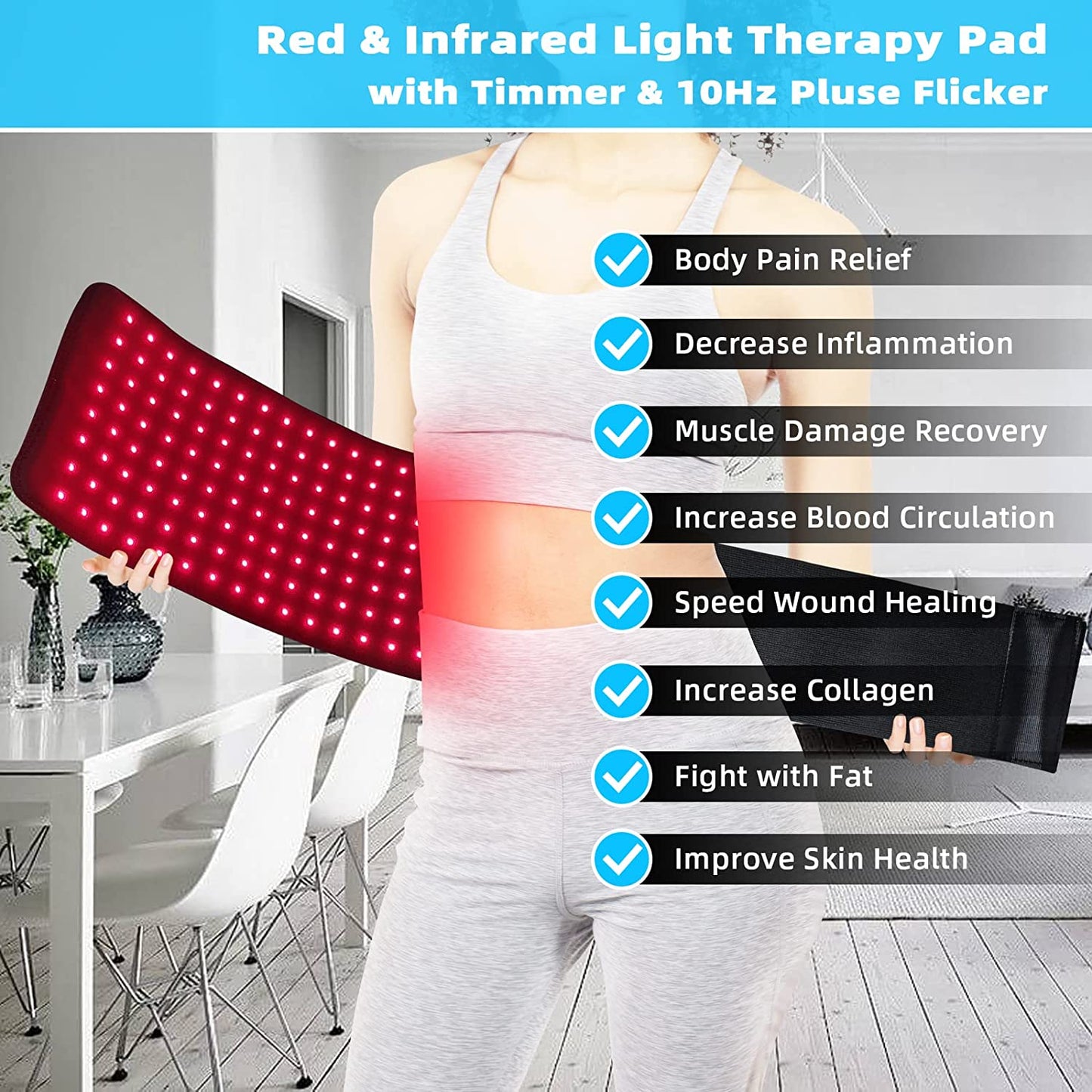 Nokmo | Infrared Light Therapy Pad Belt – Medical Quality Pain Relief for Back and Muscles