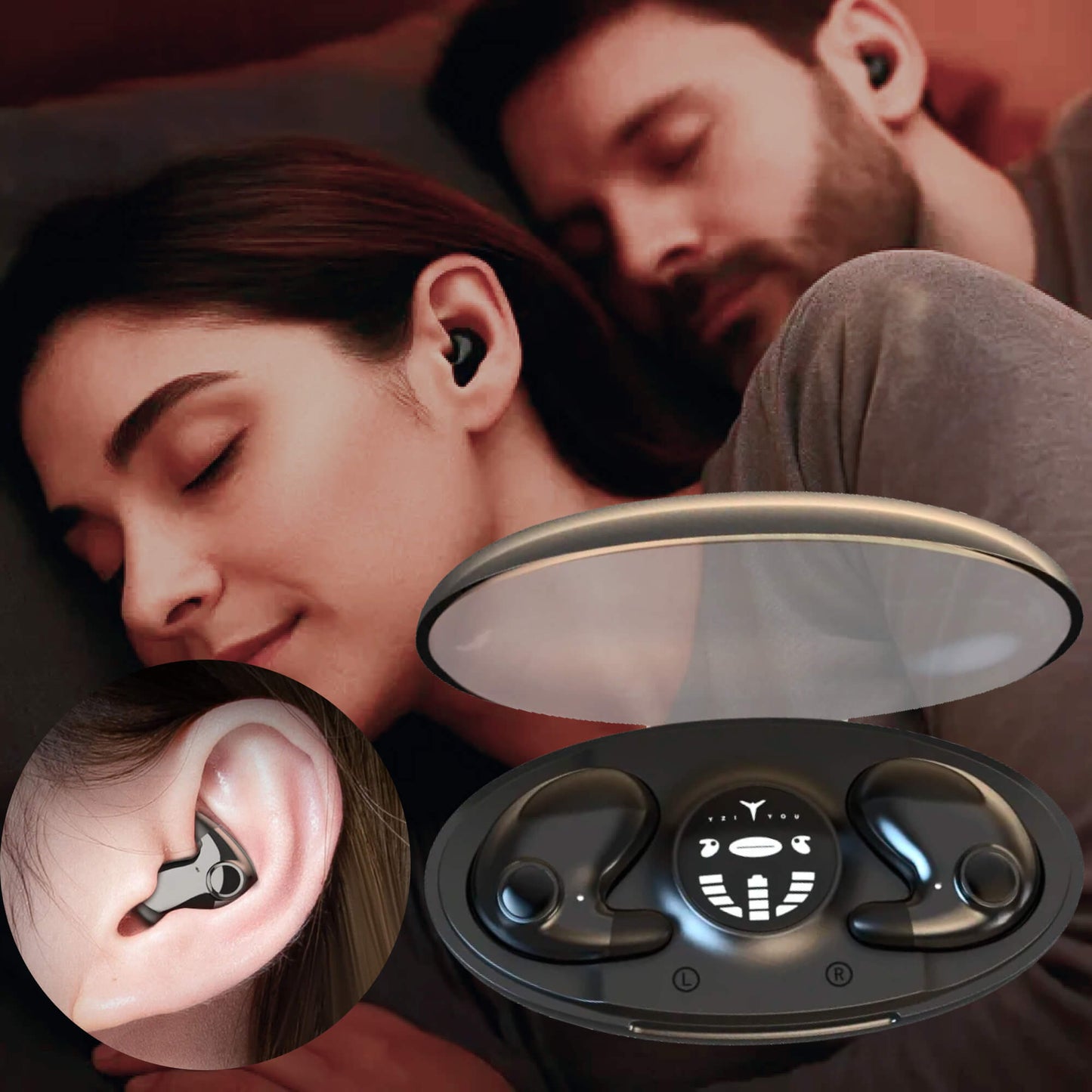 Nokmo | Invisible Wireless Sleep Headphones | IPX5 Waterproof, Bluetooth 5.3 for Comfortable Sleep and Relaxation