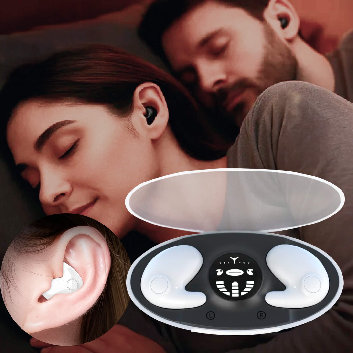 Nokmo | Invisible Wireless Sleep Headphones | IPX5 Waterproof, Bluetooth 5.3 for Comfortable Sleep and Relaxation