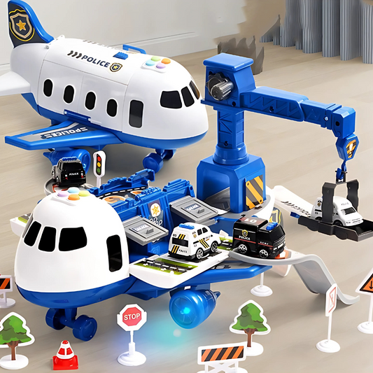 Nokmo | Kids Deformable Airplane Playset with Storage and Track