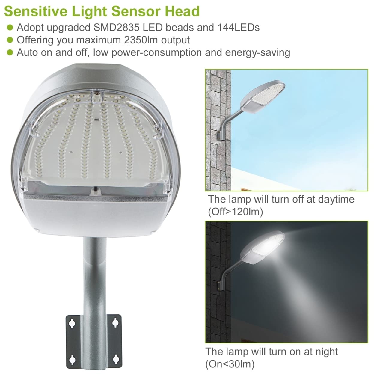 Nokmo | Kocaso Wall Pack LED Lights 144 LEDs with Photocell Sensor - IP65 Waterproof Outdoor Lamp