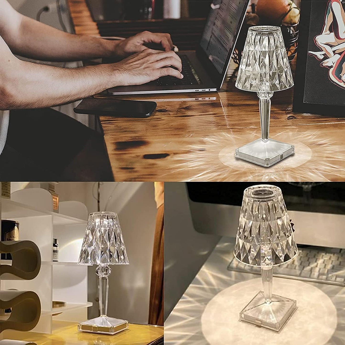 Nokmo | LED Crystal Table Lamp | Elegant Diamond Design