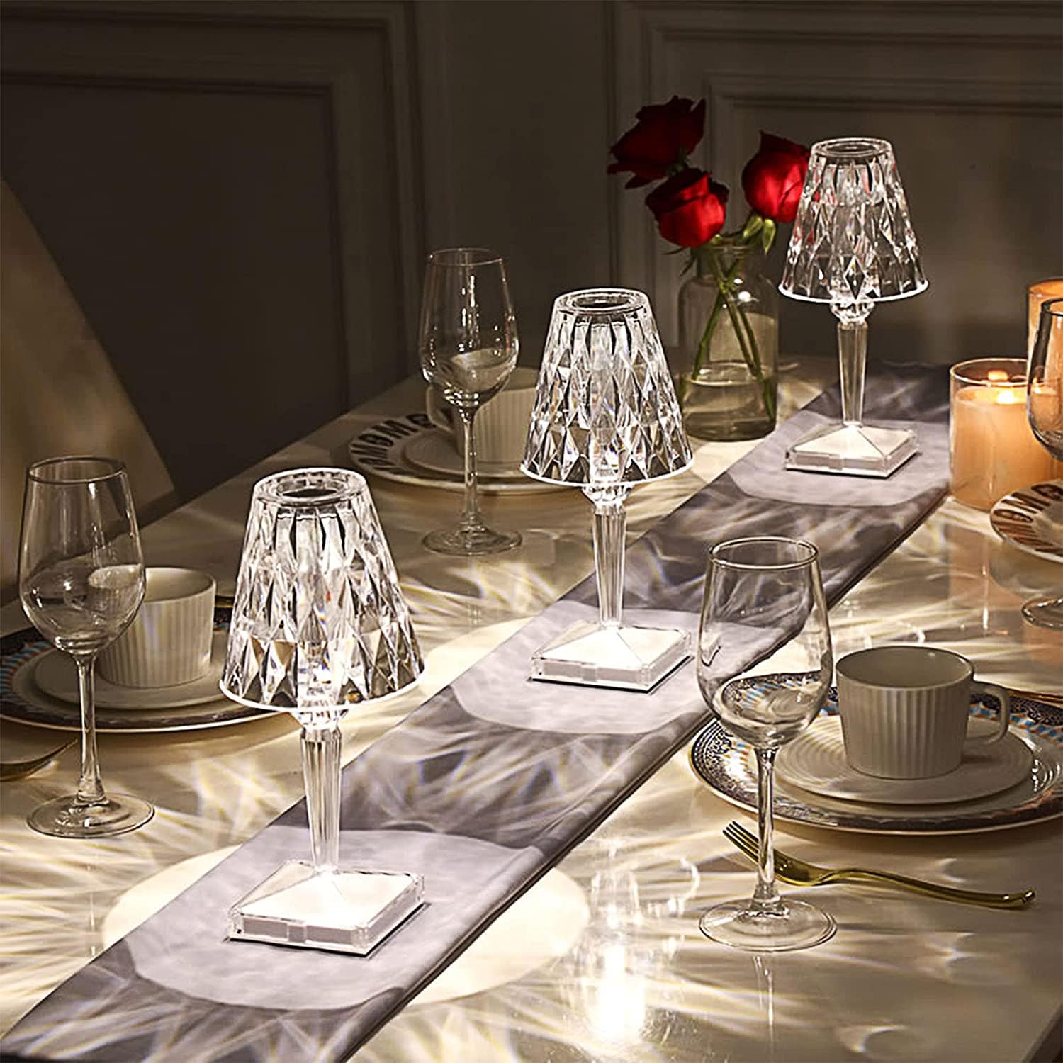 Nokmo | LED Crystal Table Lamp | Elegant Diamond Design