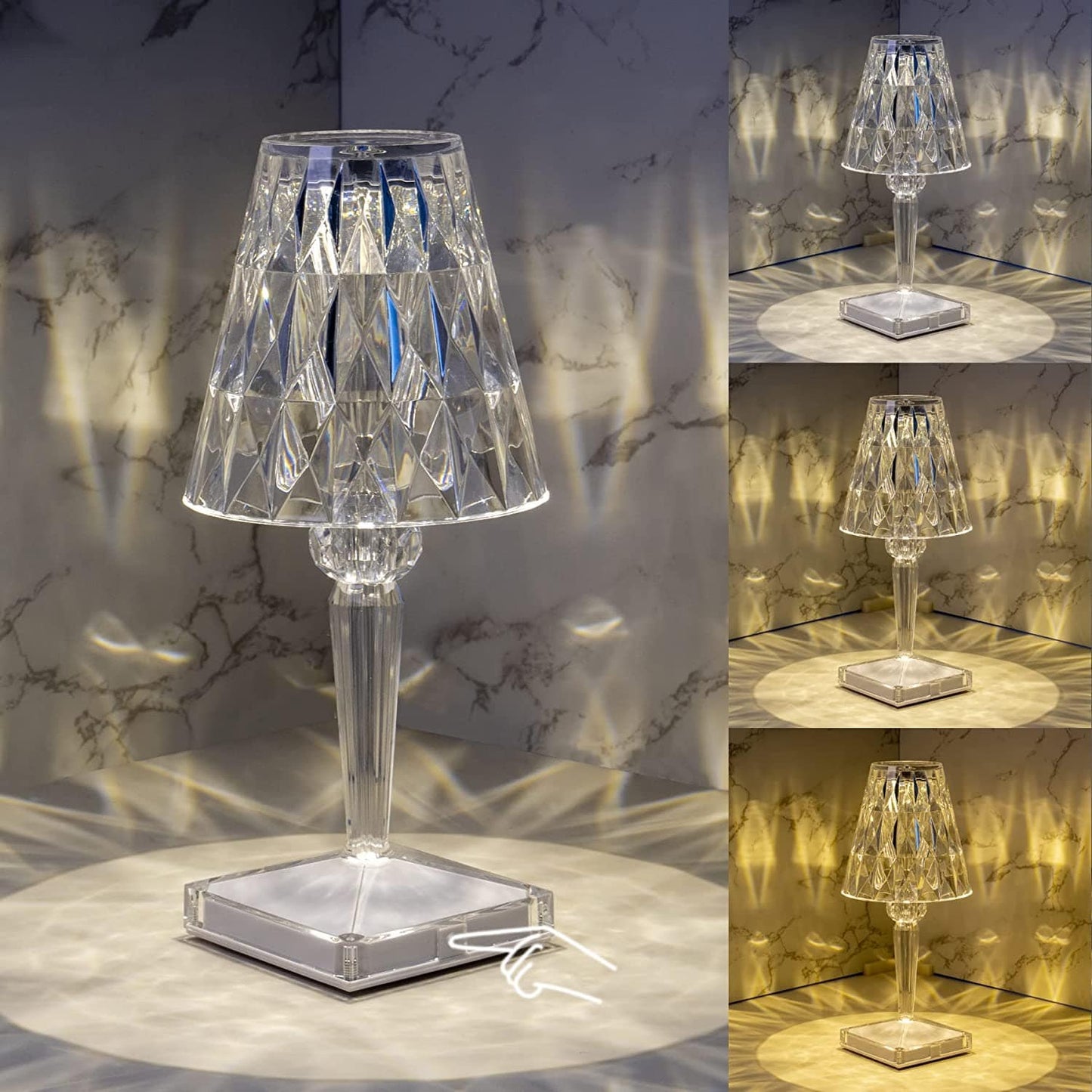 Nokmo | LED Crystal Table Lamp | Elegant Diamond Design