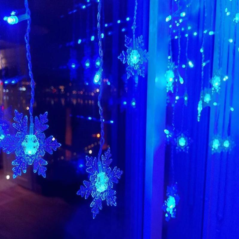 Nokmo | LED Curtain Light String with Snowflake | Indoor & Outdoor