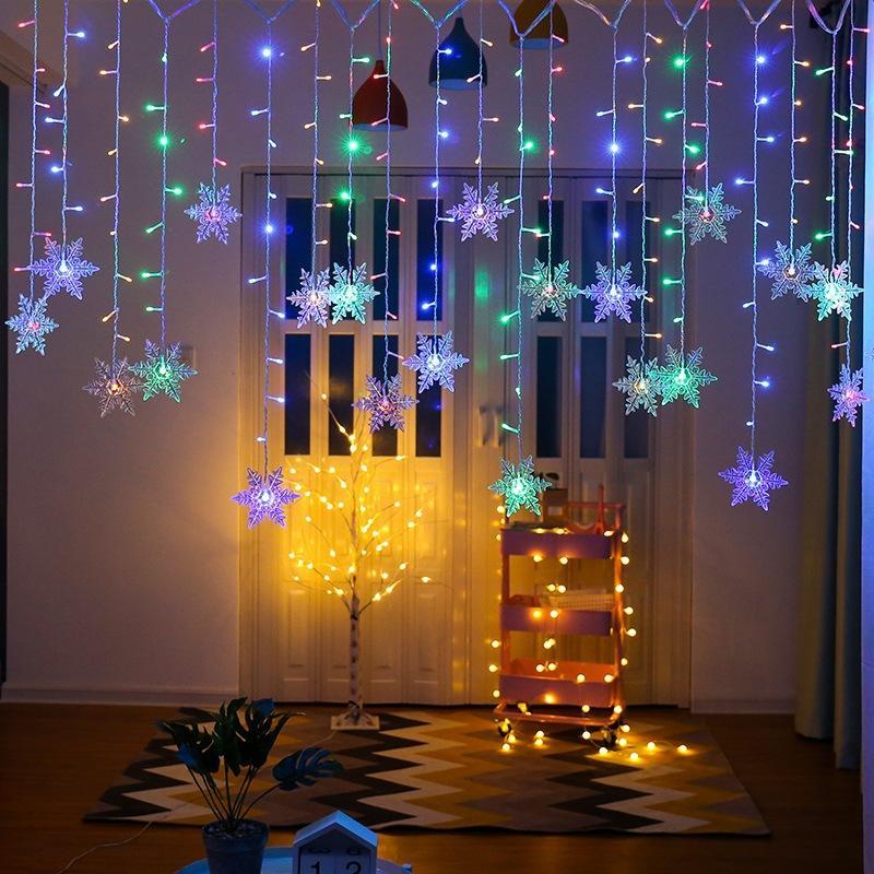 Nokmo | LED Curtain Light String with Snowflake | Indoor & Outdoor
