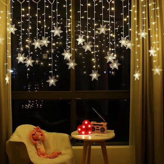Nokmo | LED Curtain Light String with Snowflake | Indoor & Outdoor