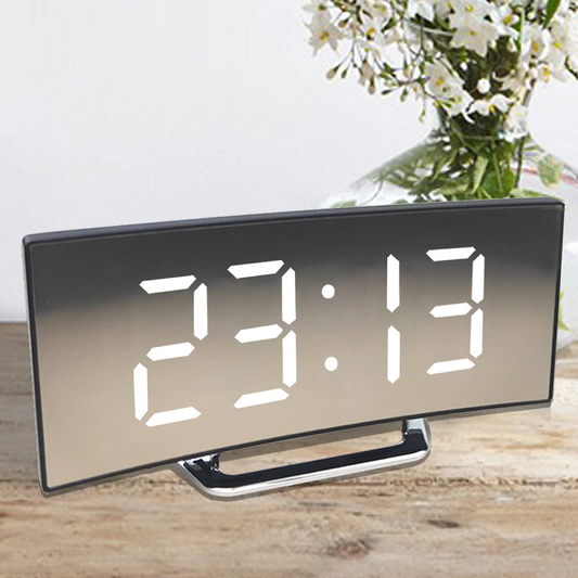 Nokmo | LED Lighting Large Digital Display | Curved LED Digital Alarm Clock - Amedea