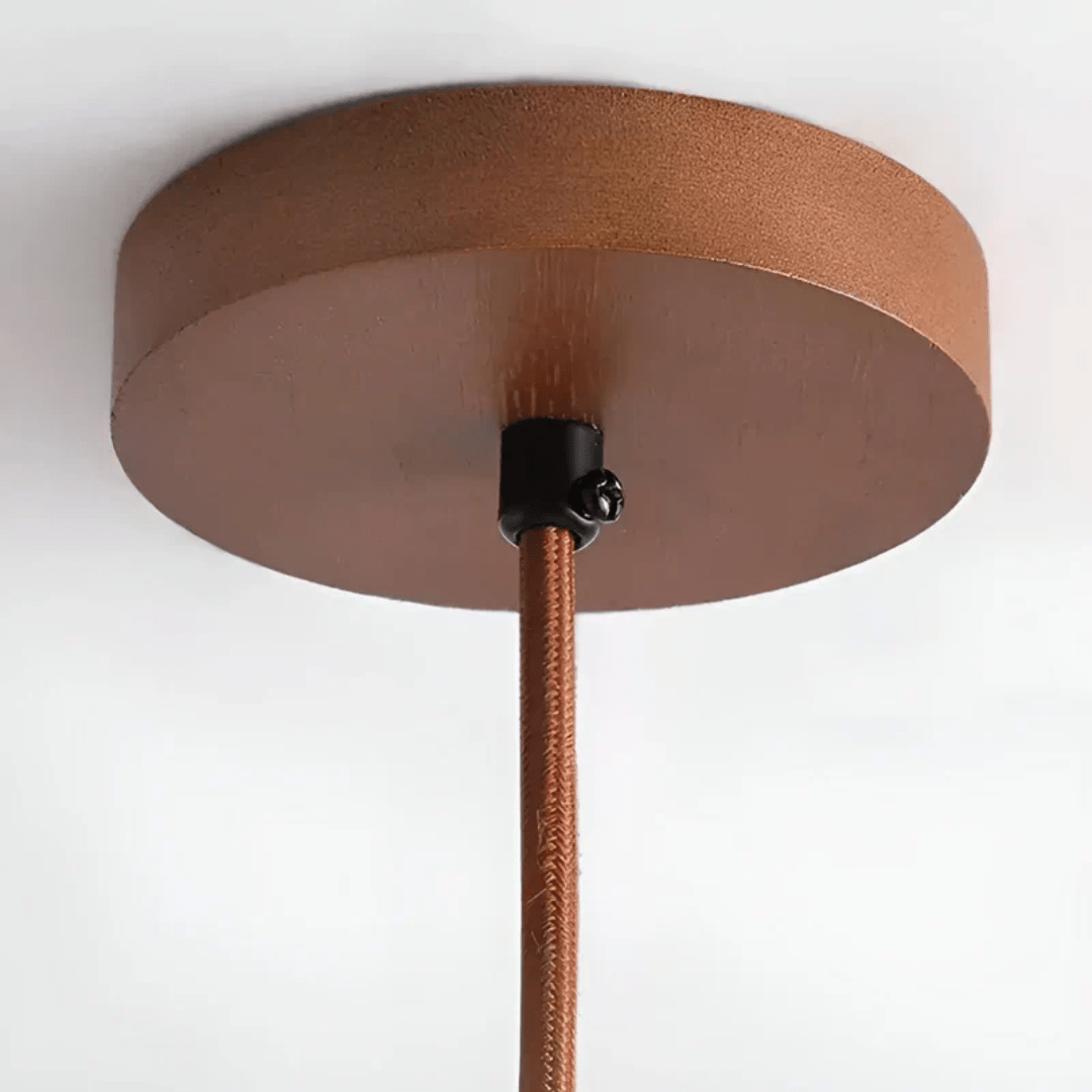 Nokmo | LED Retro Ceiling Light made of Wood & Stone for a Calming Atmosphere