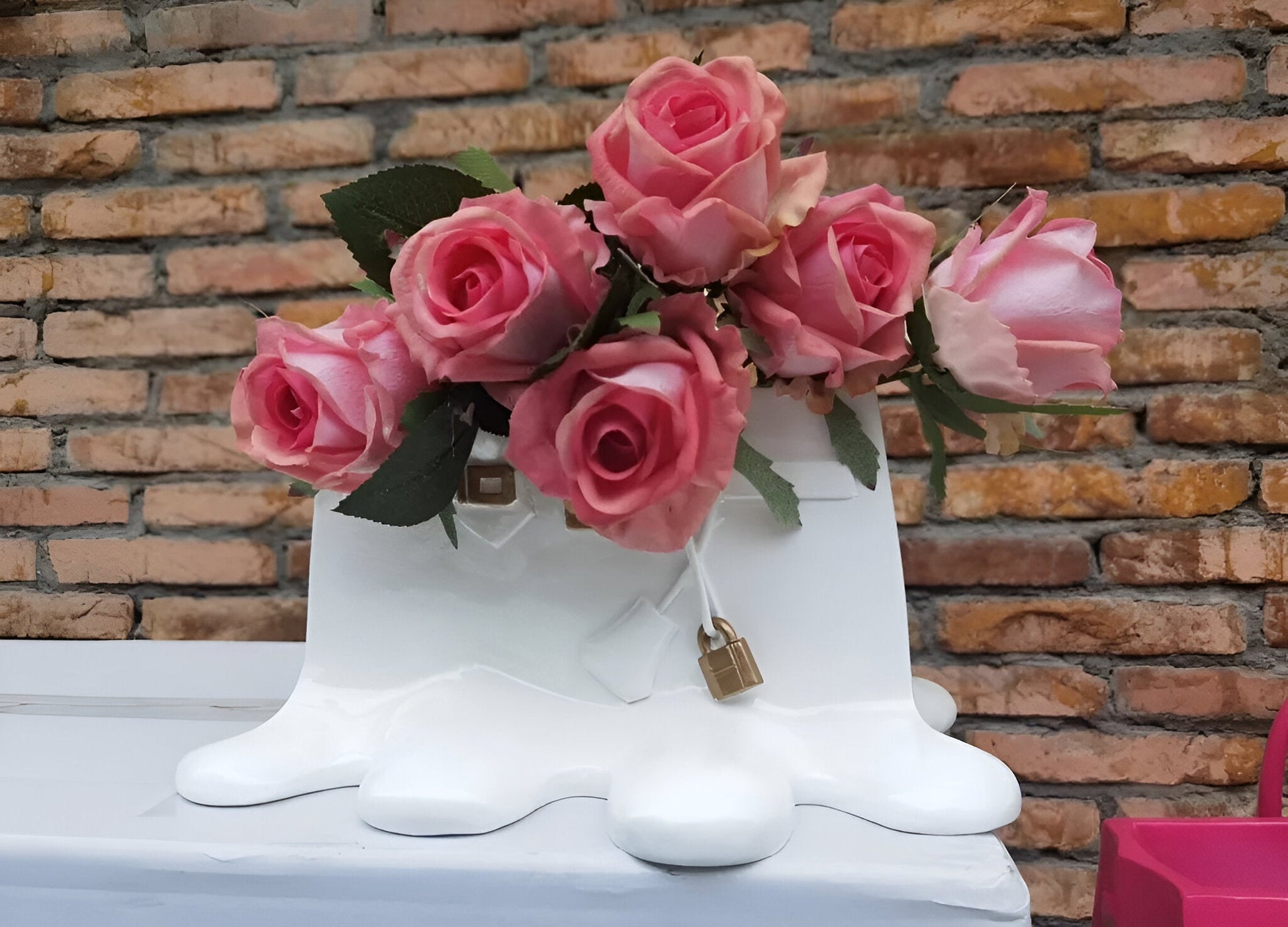 Nokmo | LuxuPurse Vases - Stylish Flower Bag Vase Made of Resin