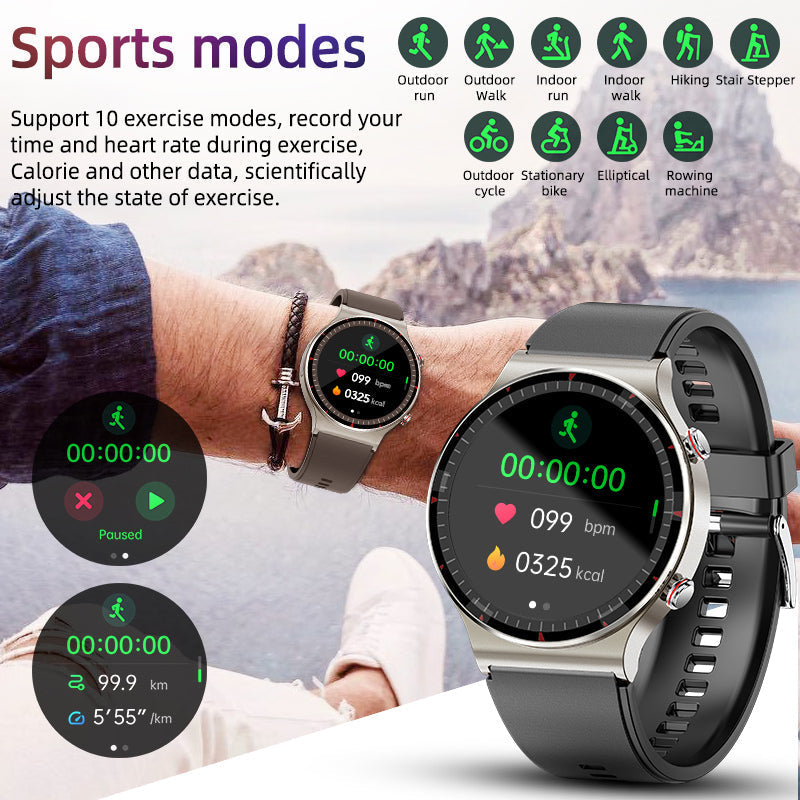 Nokmo | Medical EKG Smartwatch | CFDA Certified | 512Hz High-Precision Biosensor | SpO2 & Heart Rate Monitoring | AI-Based Breathing Analysis | IP67 Waterproof