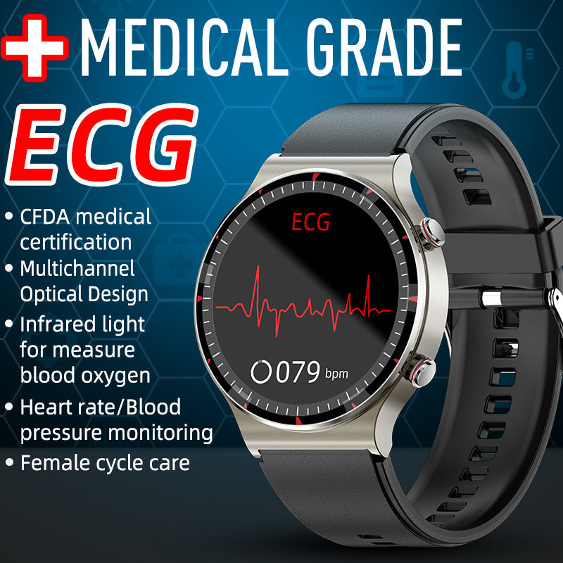 Nokmo | Medical EKG Smartwatch | CFDA Certified | 512Hz High-Precision Biosensor | SpO2 & Heart Rate Monitoring | AI-Based Breathing Analysis | IP67 Waterproof