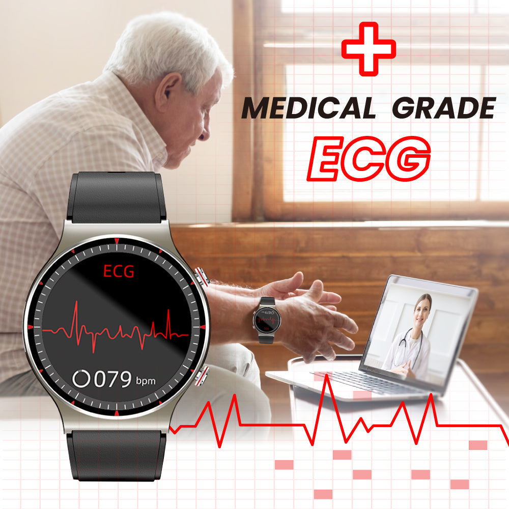 Nokmo | Medical EKG Smartwatch | CFDA Certified | 512Hz High-Precision Biosensor | SpO2 & Heart Rate Monitoring | AI-Based Breathing Analysis | IP67 Waterproof