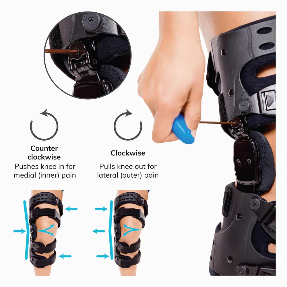 Nokmo | Medical OA Offloading Knee Brace | Unicompartimental Osteoarthritis Orthosis | Varus/Valgus Correction & ROM Control | Medial & Lateral Offloading | Adjustable Range of Motion