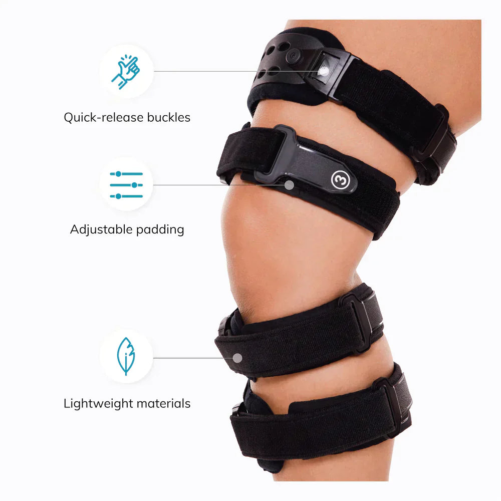 Nokmo | Medical OA Offloading Knee Brace | Unicompartimental Osteoarthritis Orthosis | Varus/Valgus Correction & ROM Control | Medial & Lateral Offloading | Adjustable Range of Motion