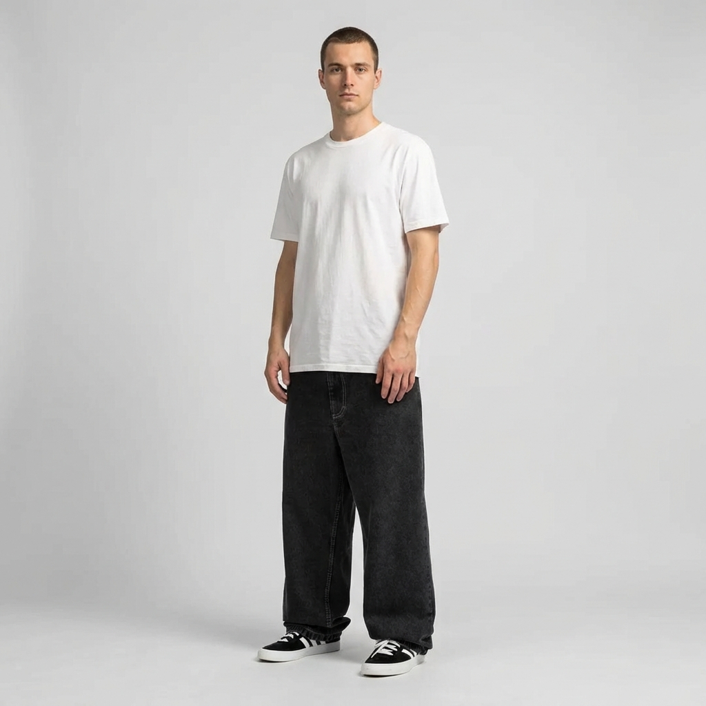 Nokmo | Men's Baggy Denim Jeans | Wide Leg Skater Style