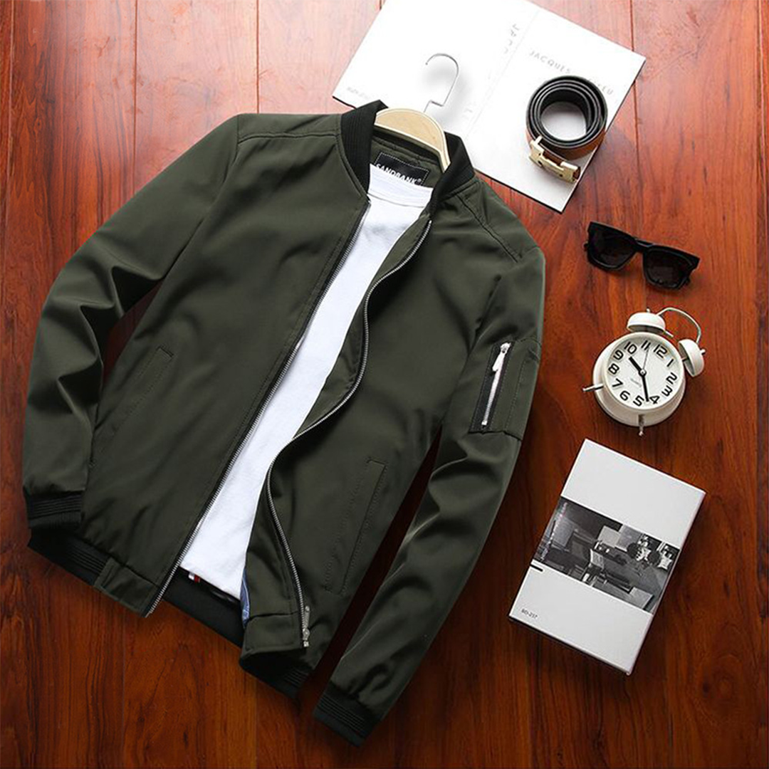 Nokmo | Men's Bomber Jacket - Casual Zipper Design