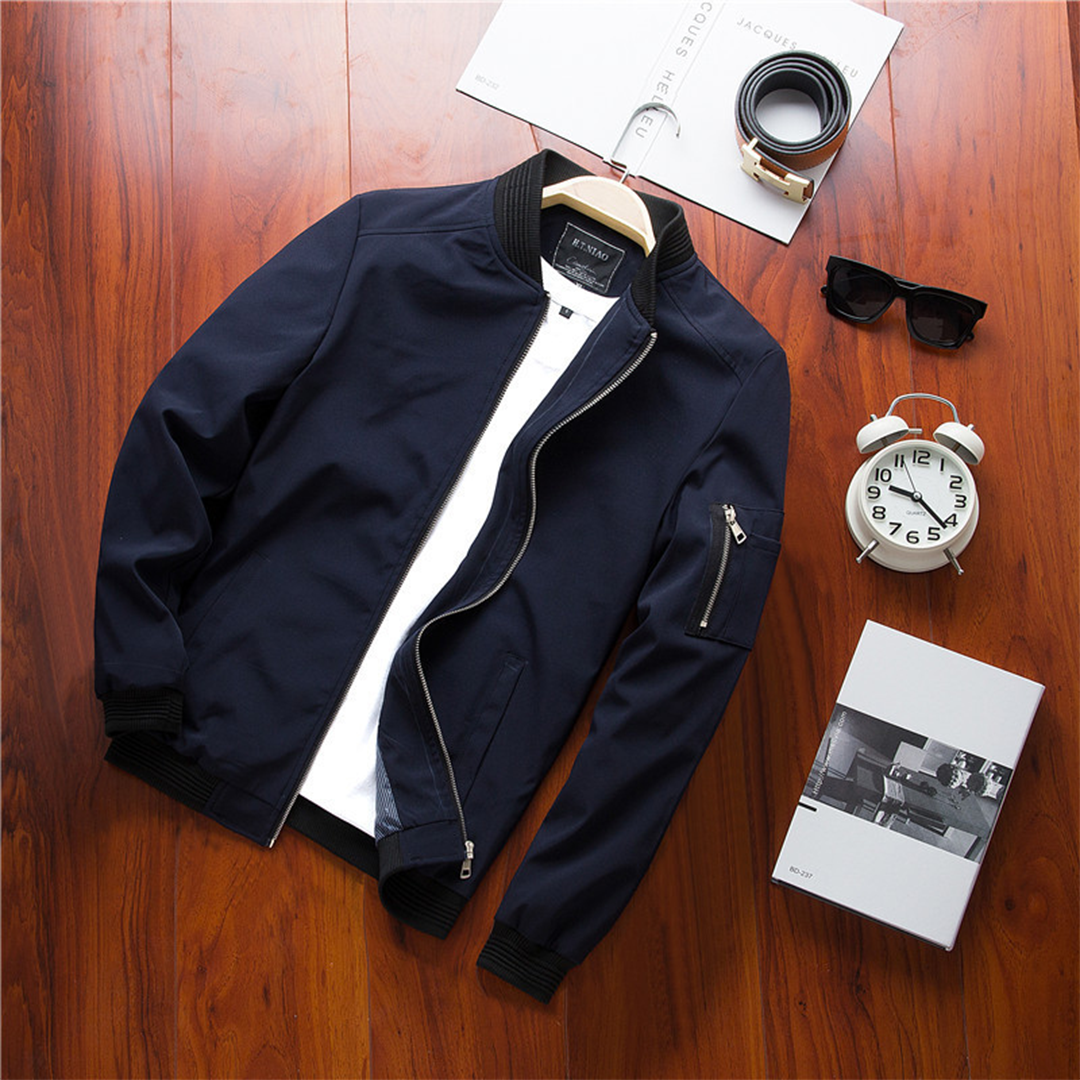 Nokmo | Men's Bomber Jacket - Casual Zipper Design
