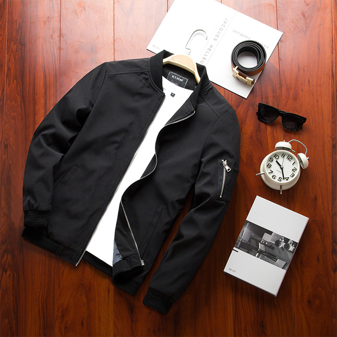 Nokmo | Men's Bomber Jacket - Casual Zipper Design