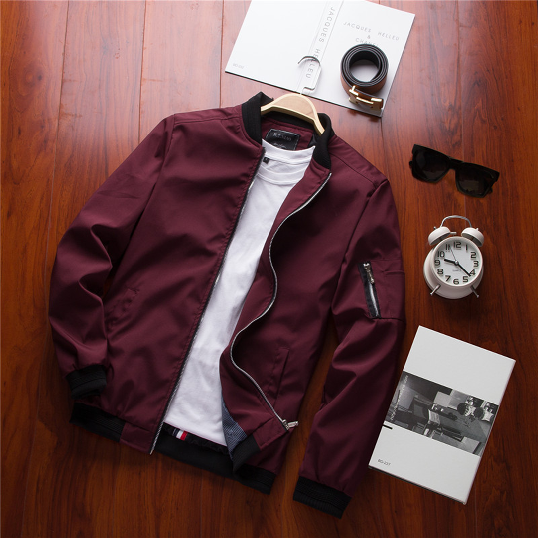 Nokmo | Men's Bomber Jacket - Casual Zipper Design