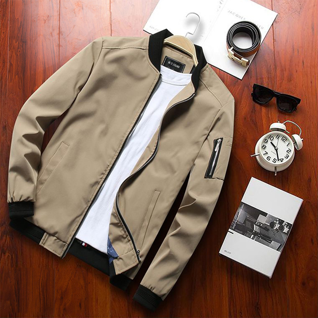 Nokmo | Men's Bomber Jacket - Casual Zipper Design