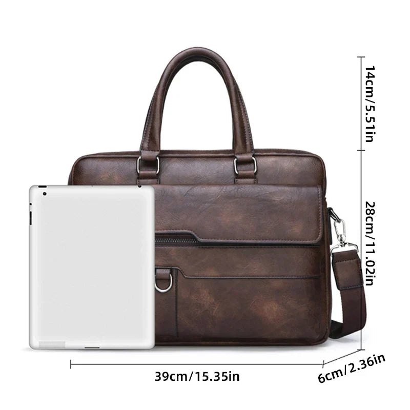 Nokmo | Men's Briefcase Satchel with Zip Pocket