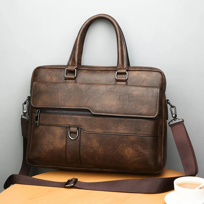 Nokmo | Men's Briefcase Satchel with Zip Pocket