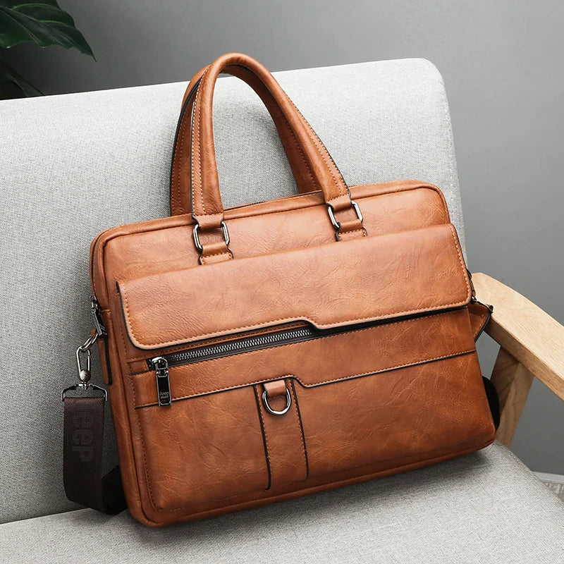Nokmo | Men's Briefcase Satchel with Zip Pocket