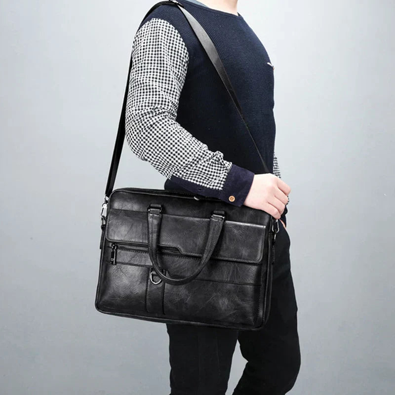 Nokmo | Men's Briefcase Satchel with Zip Pocket