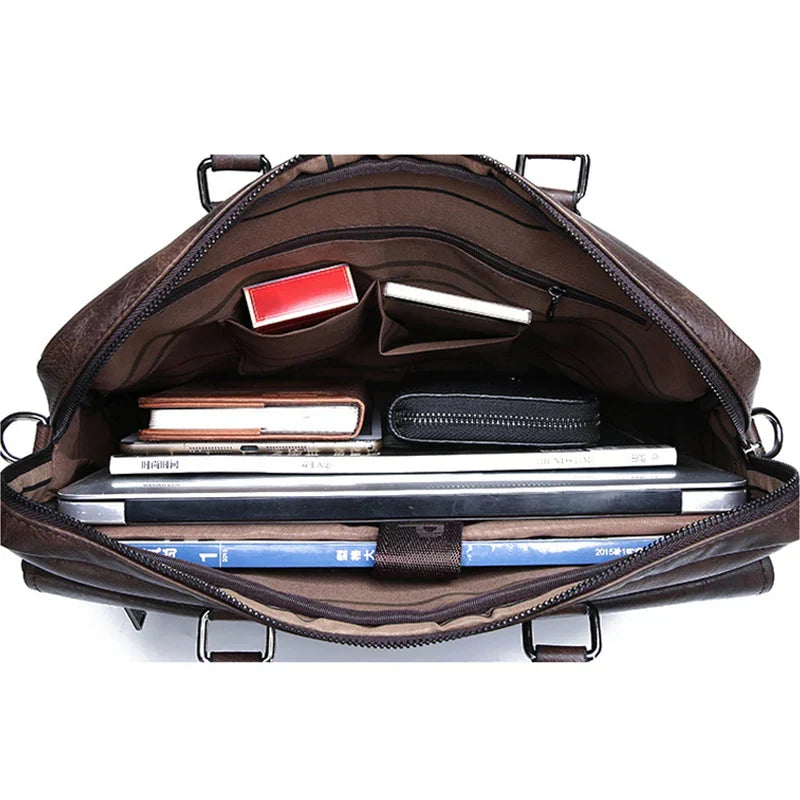 Nokmo | Men's Briefcase Satchel with Zip Pocket
