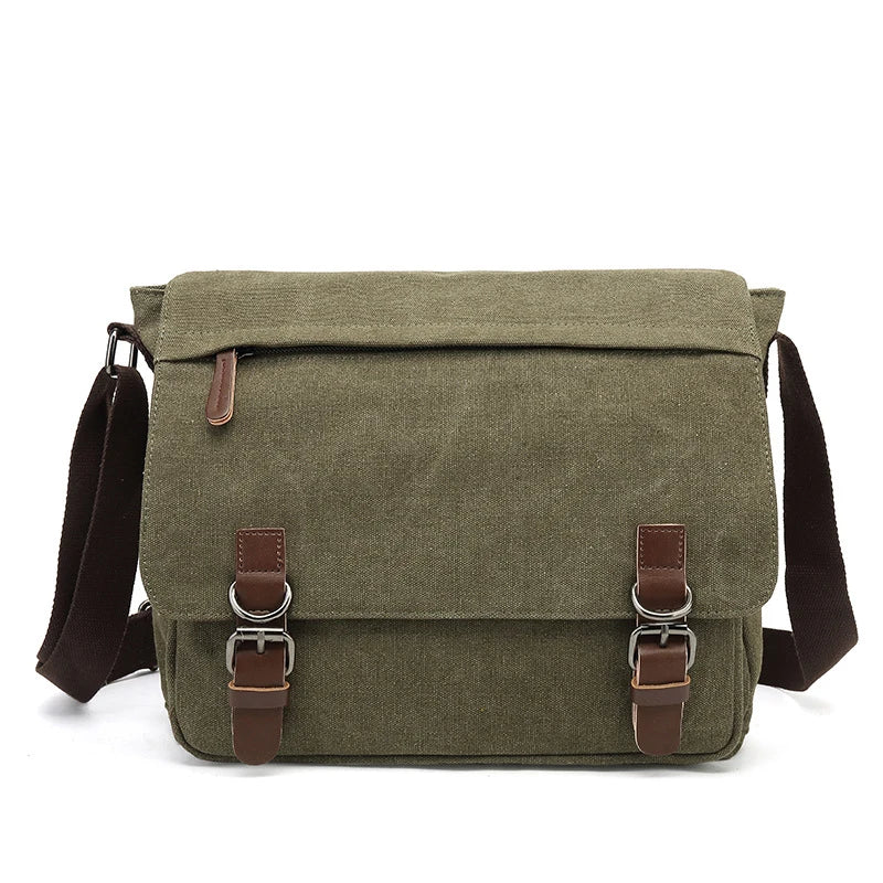 Nokmo | Men's Canvas Messenger Bag with Buckle Flap