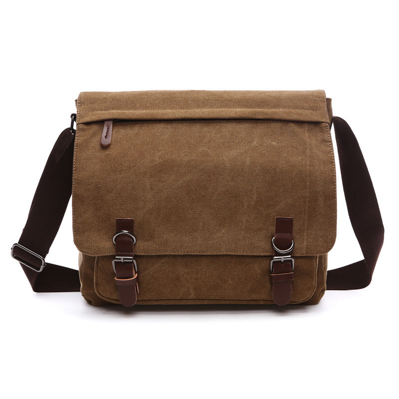 Nokmo | Men's Canvas Messenger Bag with Buckle Flap