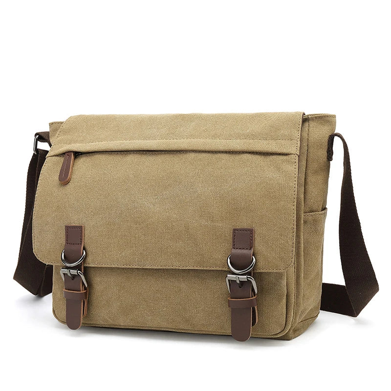 Nokmo | Men's Canvas Messenger Bag with Buckle Flap