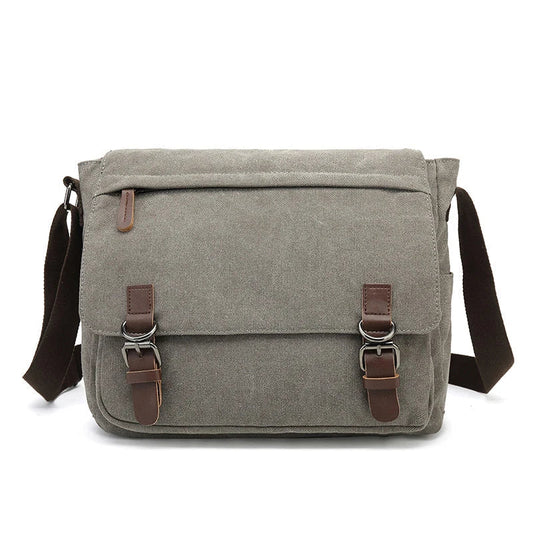 Nokmo | Men's Canvas Messenger Bag with Buckle Flap