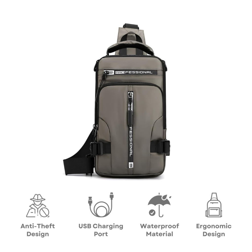 Nokmo | Men's Convertible Anti-Theft Chest Bag Sling Backpack