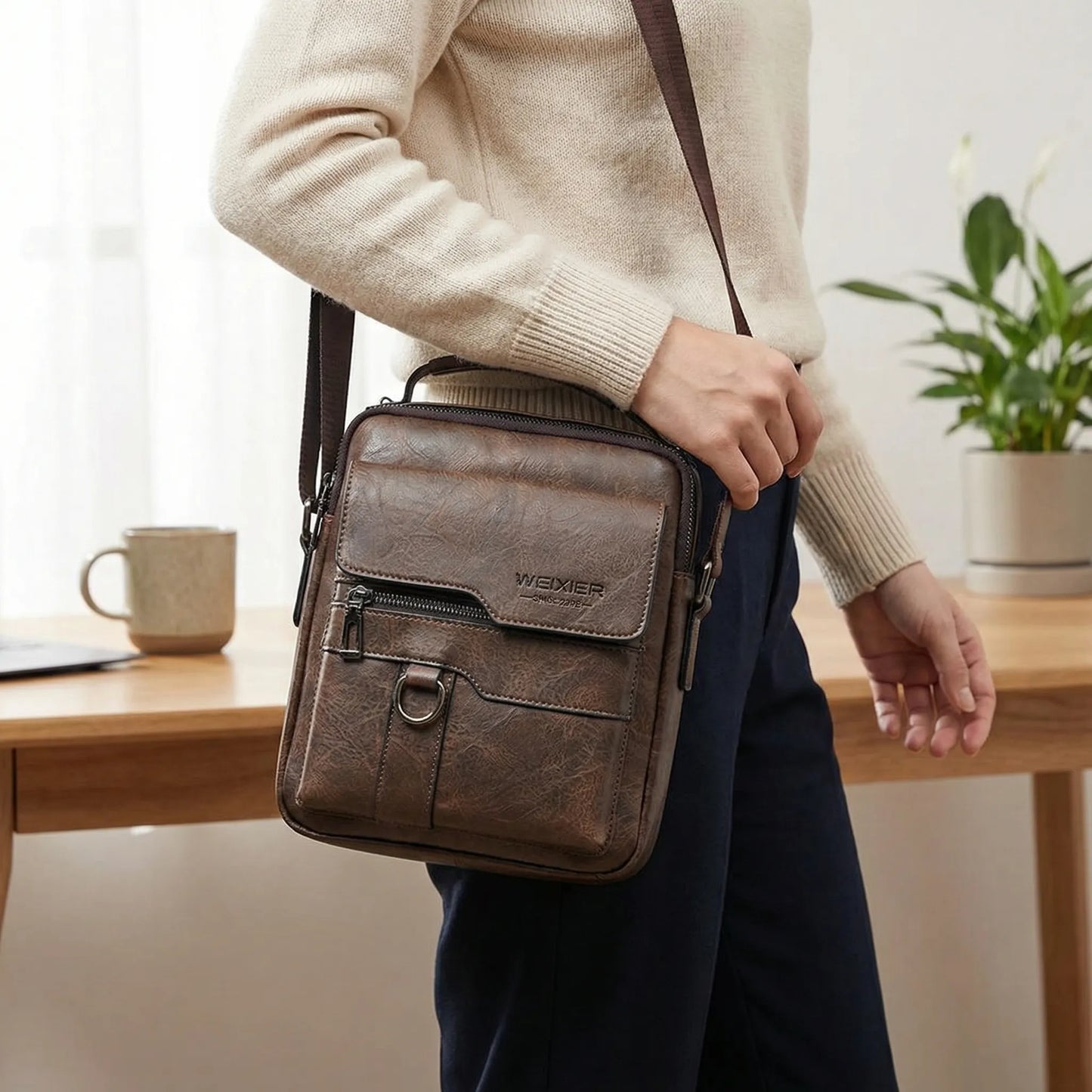 Nokmo | Men's Crossbody Bag with Front Pocket Detail