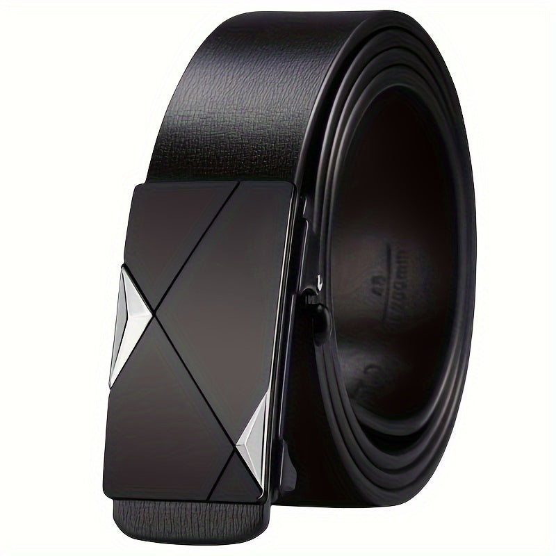 Nokmo | Men’s Genuine Leather Belt with Automatic Buckle – Classic Adjustable Cowhide Waist Belt