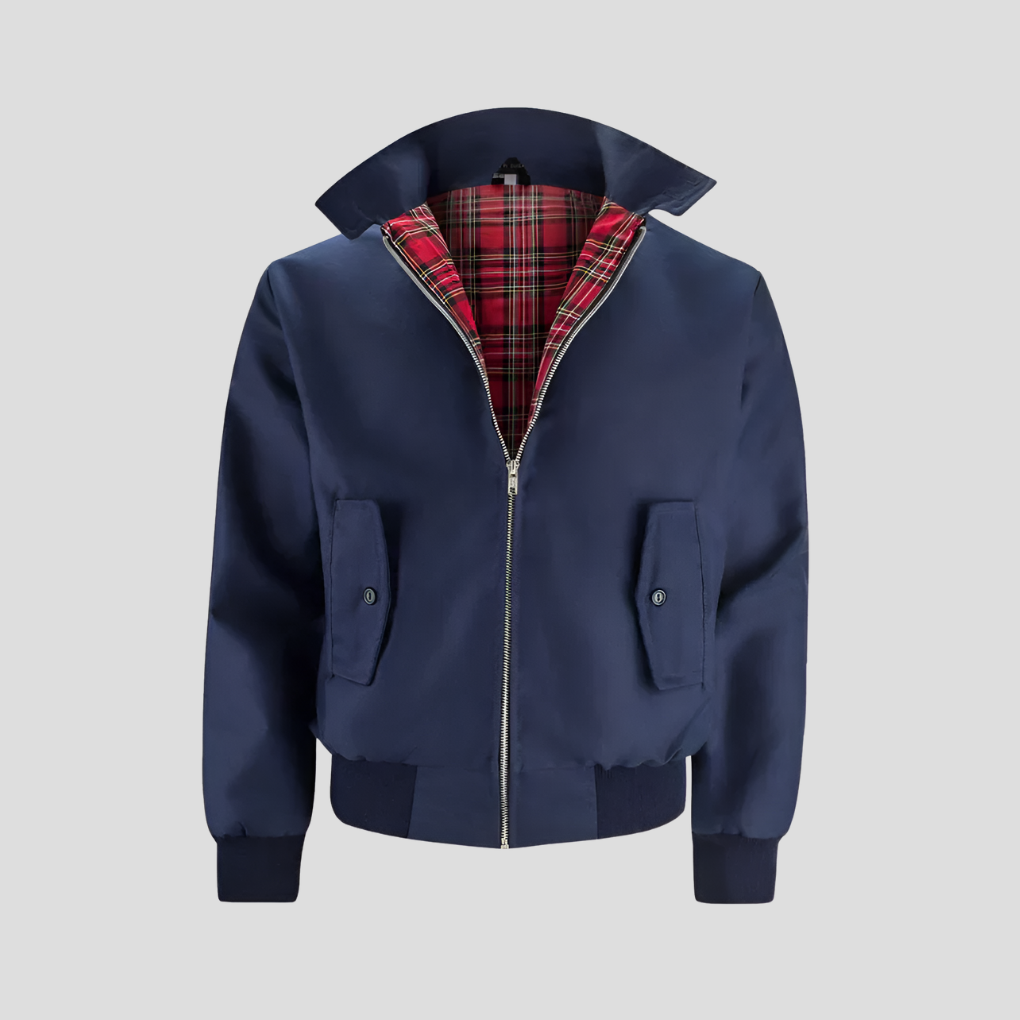 Nokmo | Men's Harrington Jacket with Tartan Lining