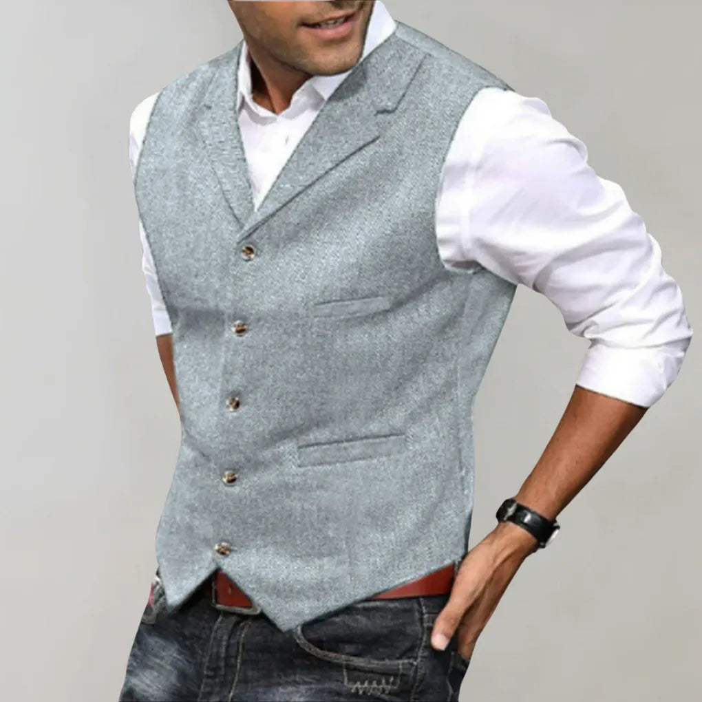 Nokmo | Men's Herringbone Suit Vest