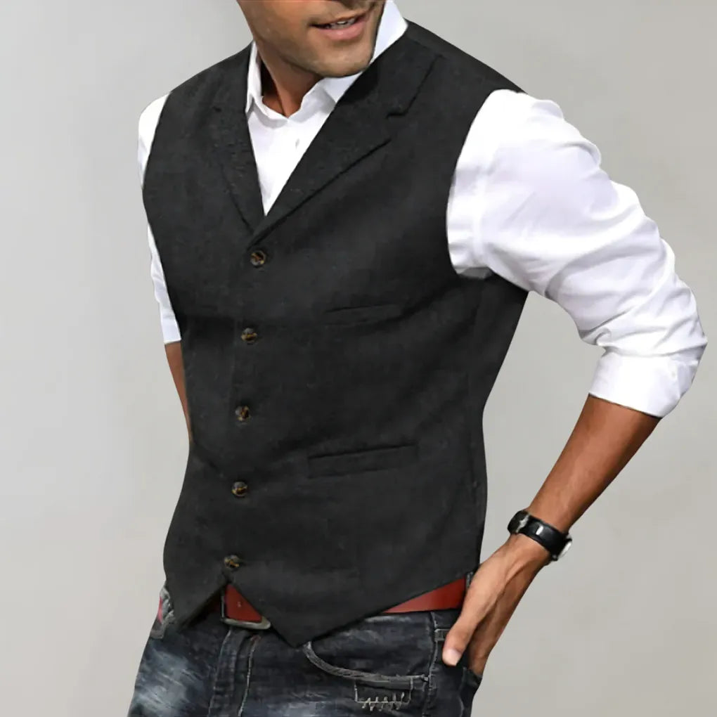 Nokmo | Men's Herringbone Suit Vest