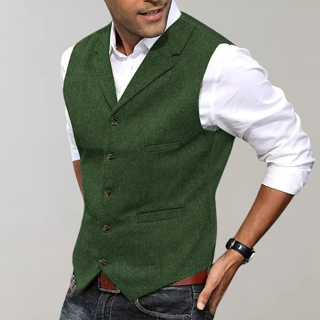 Nokmo | Men's Herringbone Suit Vest