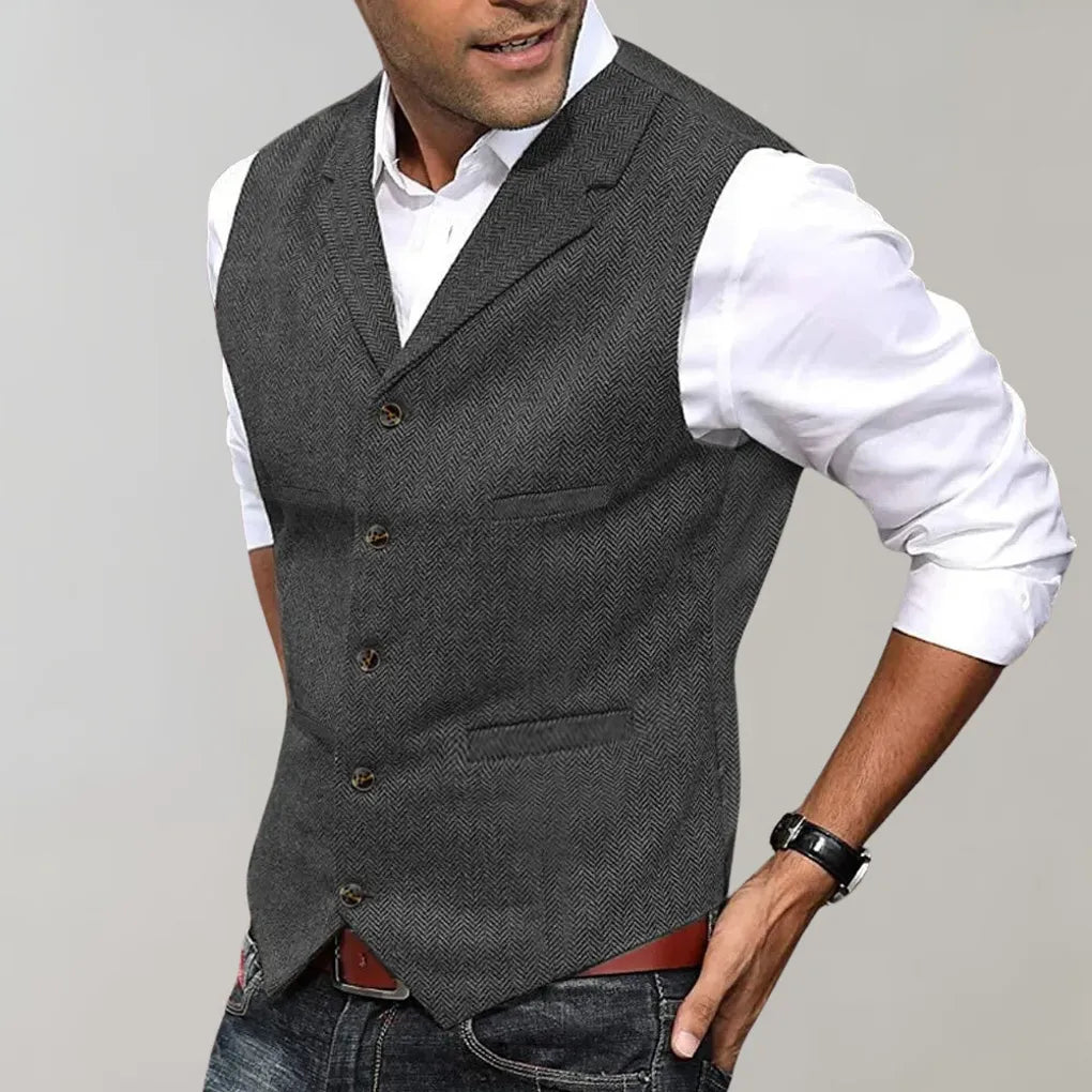 Nokmo | Men's Herringbone Suit Vest